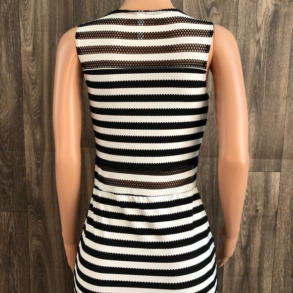 Xhilaration Black and White Striped Midi Dress - Picture 7 of 8